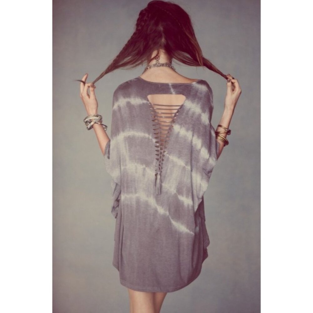Vintage Gypsy Junkies Pink Tie Dyed Ladder Back Dolman Sleeve Top OS| Boho Indie
